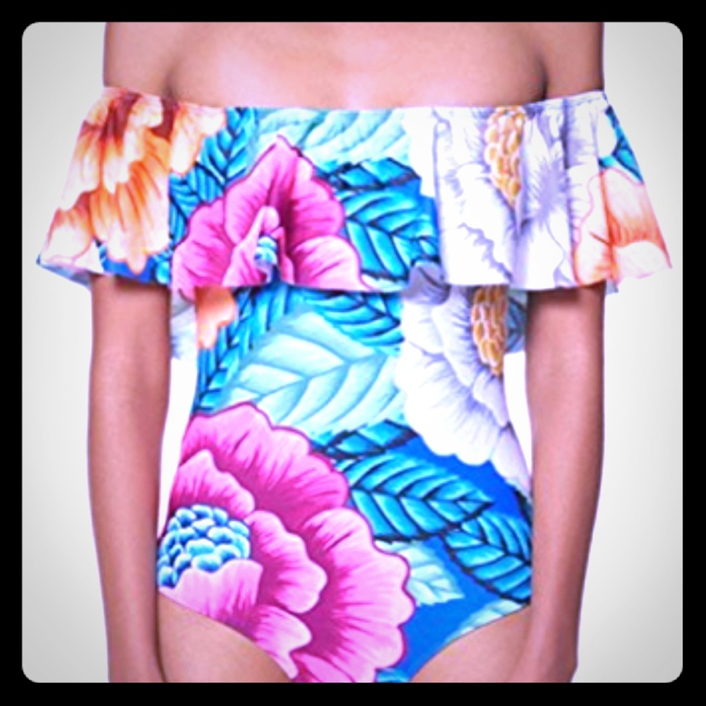 Sexy push up one piece off the shoulder swimsuit